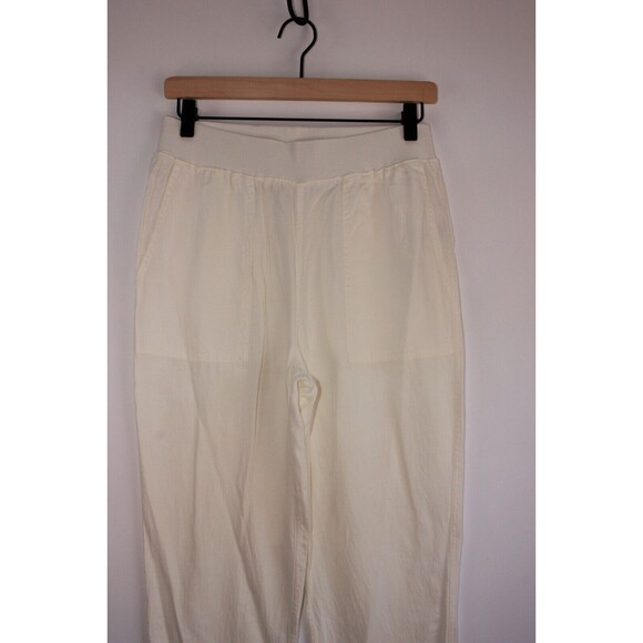 Faherty Women Pants White Arlie Jogger Utility Linen Pull On Stretch Size Medium - Picture 4 of 13
